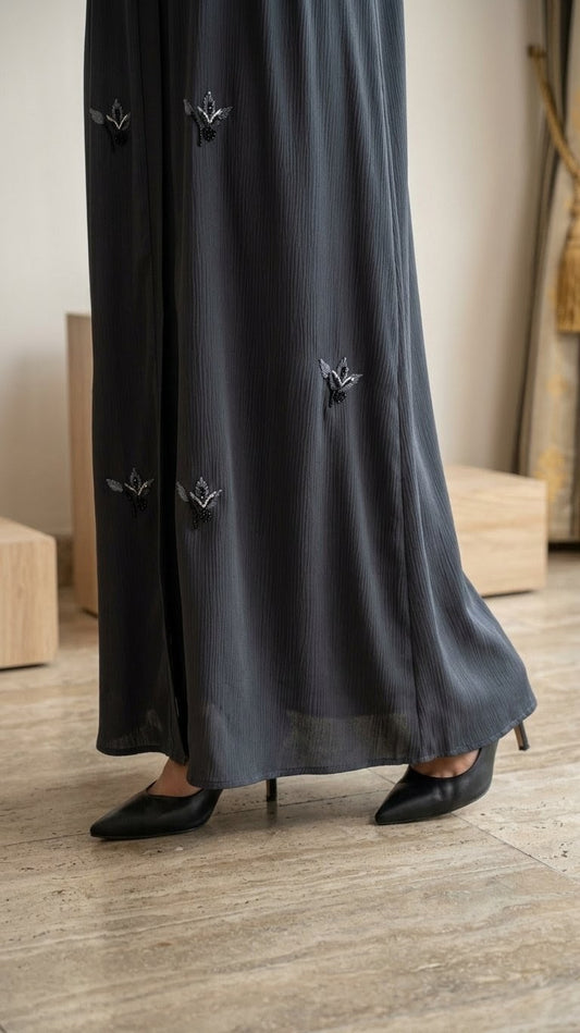 Midnight Ember Abaya with Dupatta