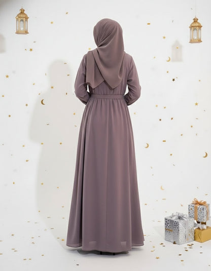Stylish Umbrella Flare Mahram-Abaya with Matching Hijab