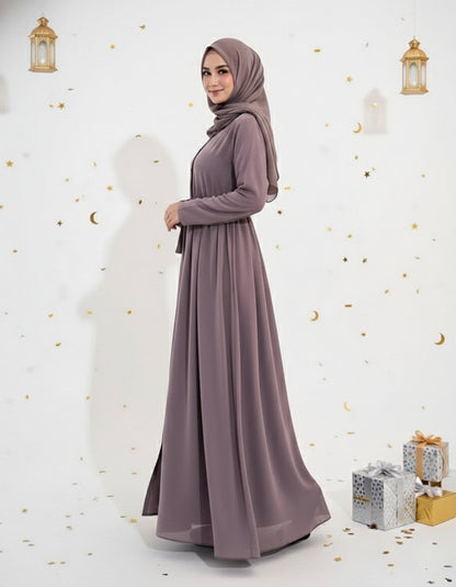 Stylish Umbrella Flare Mahram-Abaya with Matching Hijab