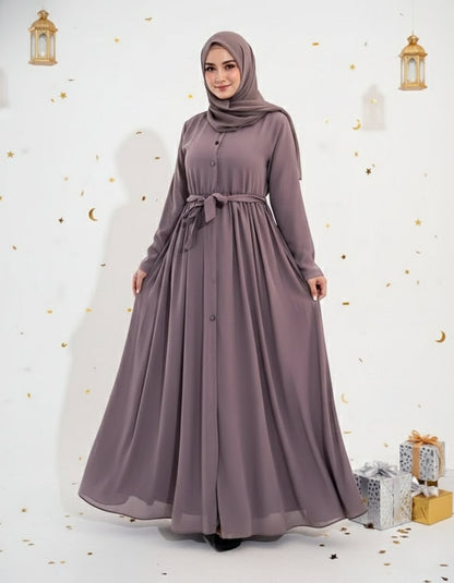 Stylish Umbrella Flare Mahram-Abaya with Matching Hijab