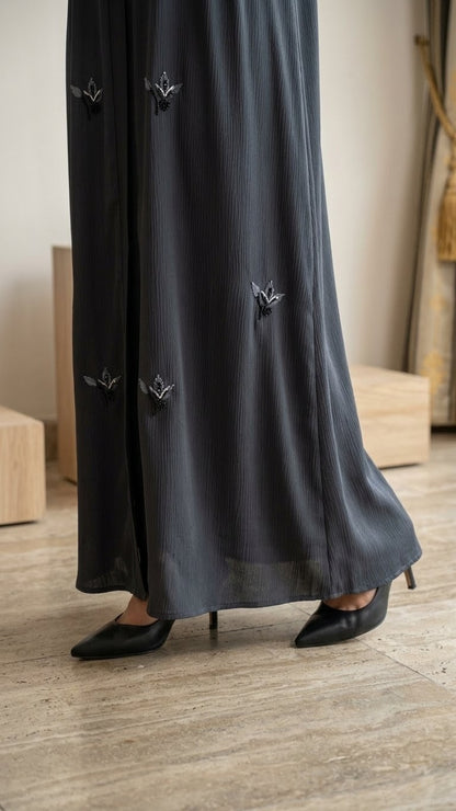 Midnight Ember Abaya with Dupatta