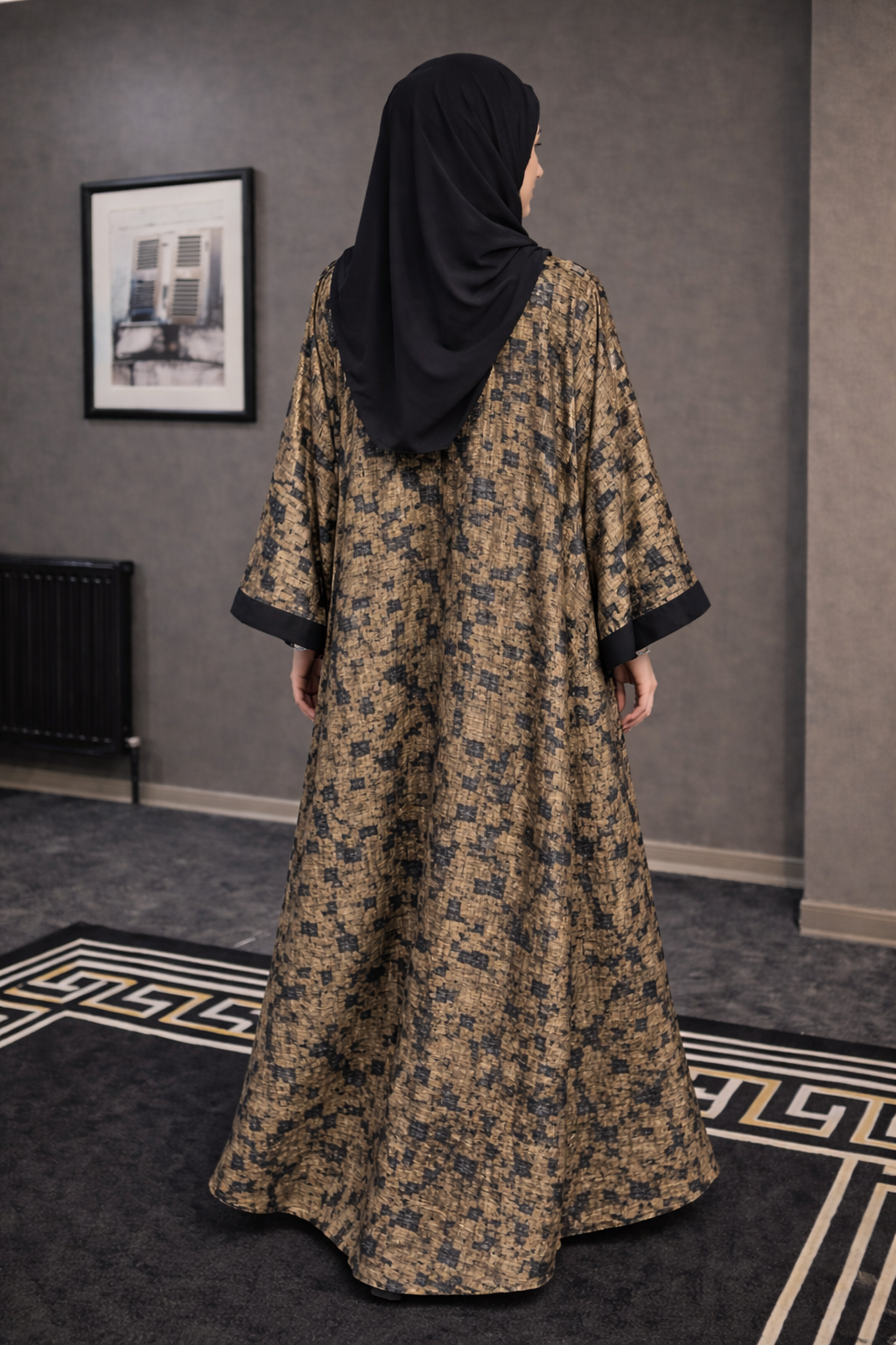 Aurelia Abaya – Dubai Fabric Abaya Set with Black Inner, Dupatta & Waist Belt