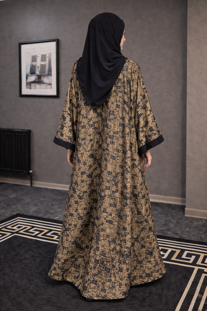 Aurelia Abaya – Dubai Fabric Abaya Set with Black Inner, Dupatta & Waist Belt